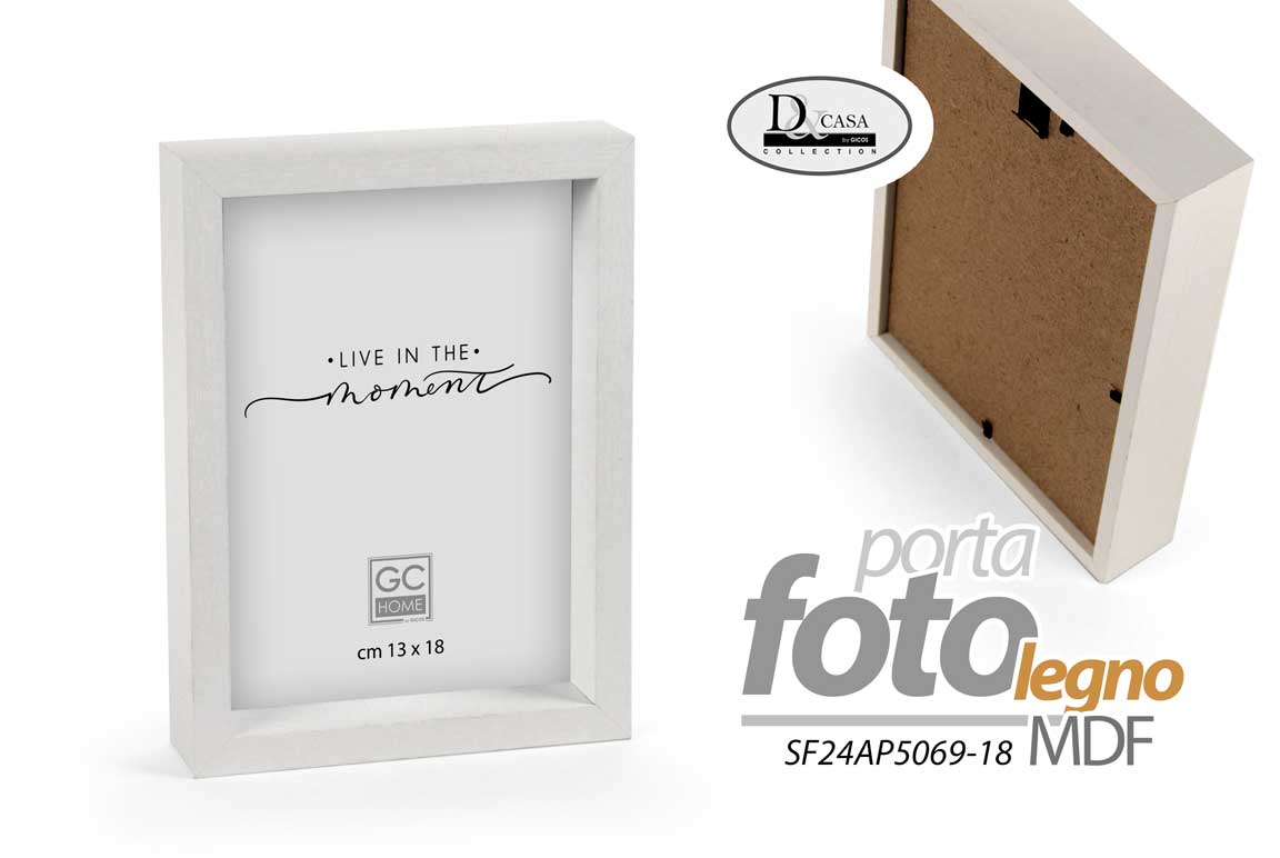 8025569902680 CORNICE PORTAFOTO DA PARETE TAVOLO FOTO MODERNO CLASSICO LEGNO M BIANCO 15*10 cm - immagine 1