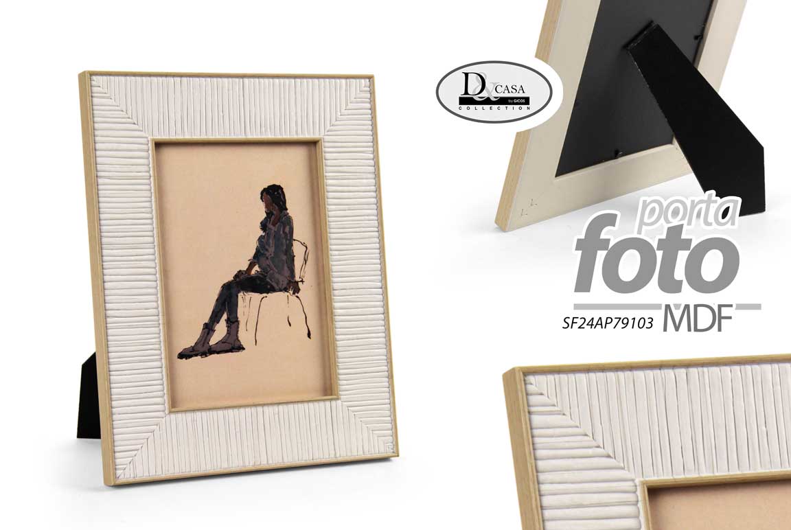 8025569902734 CORNICE PORTAFOTO DA TAVOLO FOTO MODERNO CLASSICO LEGNO MARRONE BIANCO 18*13 cm - immagine 1