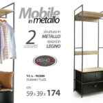 MOBILE SCAFFALE METALLO CASSETTI VESTITI CABINA ARMADIO Appendiabiti H174*59*39