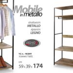 MOBILE SCAFFALE METALLO ORGANIZER VESTITI CABINA ARMADIO Appendiabiti 174*59*39