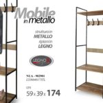MOBILE SCAFFALE METALLO ORGANIZER VESTITI CABINA ARMADIO Appendiabiti H174*59*39