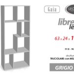 SCAFFALE SALVASPAZIO LIBRERIA RIPIANI SALOTTO UFFICIO BAGNO GRIGIO 150*63*24 cm