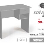 SCRIVANIA SCRITTOIO SALVASPAZIO PORTA PC MODERNO CASA UFFICIO GRIGIO 90*50*H75cm