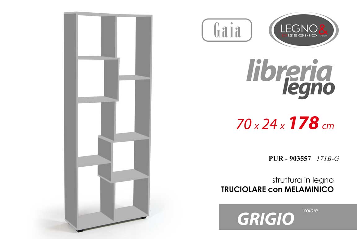 8025569903557 LIBRERIA SALVASPAZIO MODERNA 8 RIPIANI SCAFFALE SALOTTO UFFICIO BAGNO 178*70*24 - immagine 1