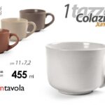 Tazza colazione jumbo cereali latte tazzone moderno ceramica color assort 455 ml