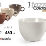 Tazza colazione jumbo cereali latte tazzone moderno ceramica color assort 460 cm