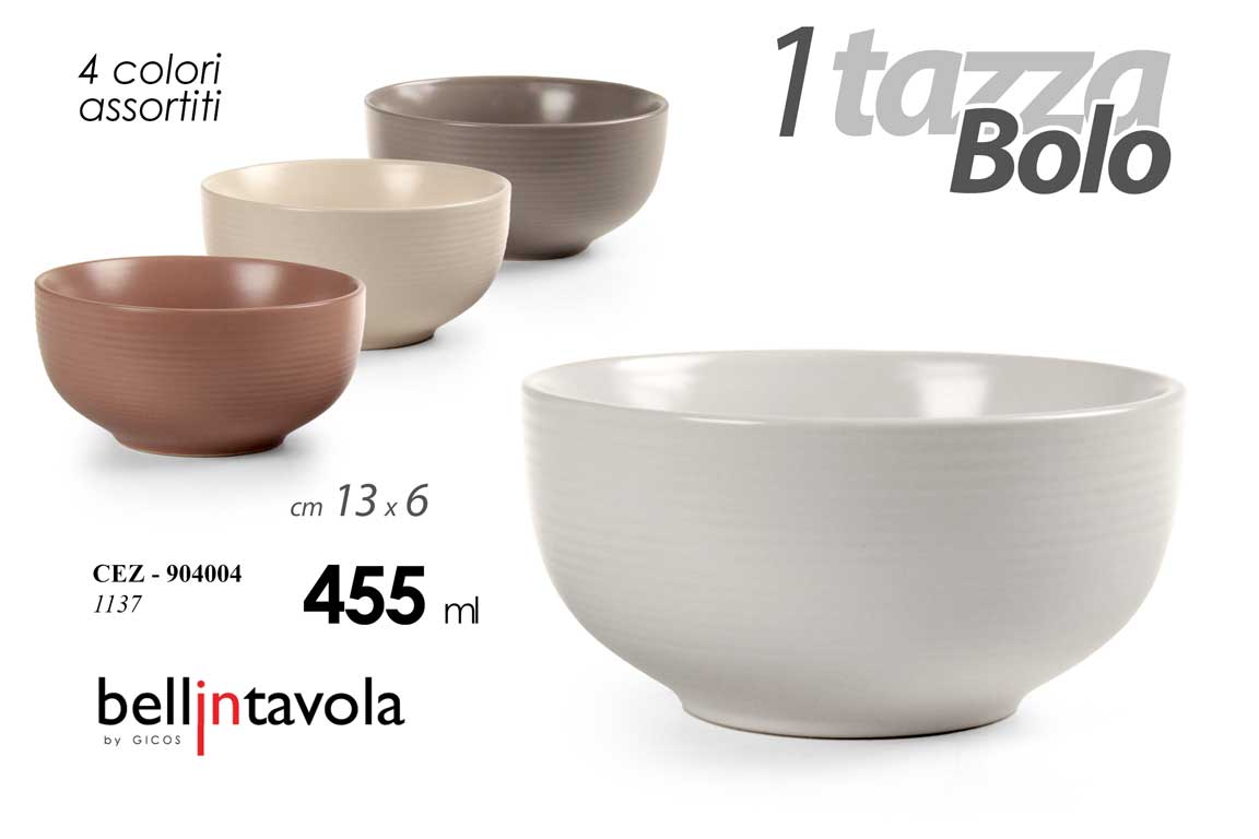8025569904004 Tazza colazione bolo cereali latte tazzone moderno ceramica color chic as 455 ml - immagine 1