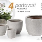 4 VASI CACHEPOT CERAMICA MODERNO CLASSICO VINTAGE VASO DECO 29/21/15/12 cm