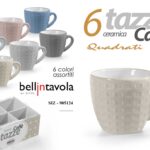 Set 6 tazzine tazze caffè moderne moka porcellana scandinavo vintage retrò 100ml