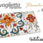 Tovaglietta americana segnaposto sottopiatto stile maiolica fiori pvc 44x28 cm