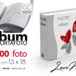 ALBUM PORTAFOTO FOTOGRAFICO LIBRO PORTA FOTO MODERNO CUORI LOVE 100 FOTO 13*18