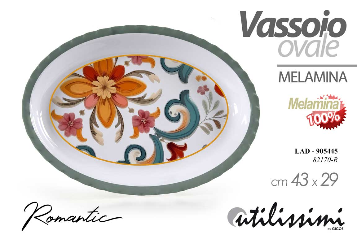 8025569905445 Vassoio piatto da portata cucina giardino ovale portata melamina resist 43x29 - immagine 1