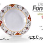 Piatto tondo fondo pasta giardino barca campeggio mare melamina color 23 cm