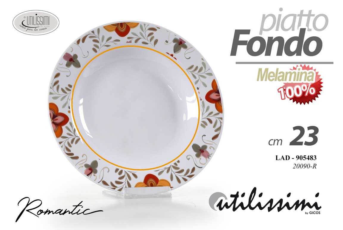 8025569905483 Piatto tondo fondo pasta giardino barca campeggio mare melamina color 23 cm - immagine 1