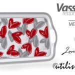 Vassoio colazione bibite cucina rettangolare portata melamina love cuori 35*25