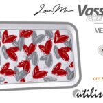 Vassoio colazione bibite cucina rettangolare portata melamina love cuori 44*33