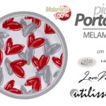 Piatto tondo da portata cucina giardino portata antipasto melamina cuori 40 cm