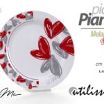 Piatto piano tondo cuore giardino barca campeggio mare melamina cuori 25 cm
