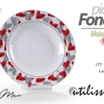 Piatto fondo tondo cuore giardino barca campeggio mare melamina cuori 25 cm
