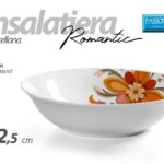 Insalatiera moderna ciotola tavola scodella porcellana fiori romatica 22,5 cm
