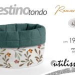 Cestino tondo pane portapane cesto cesta cucina fiori romantico tessuto 19*19 cm