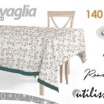 Tovaglia rettangolare fiori pranzo romantico cucina verde tessuto 180x140 cm