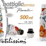THERMOS BORRACCIA BOTTIGLIA TERMICA ACCIAIO VIAGGIO CAMPEGGIO MARE FIORI 500 ML