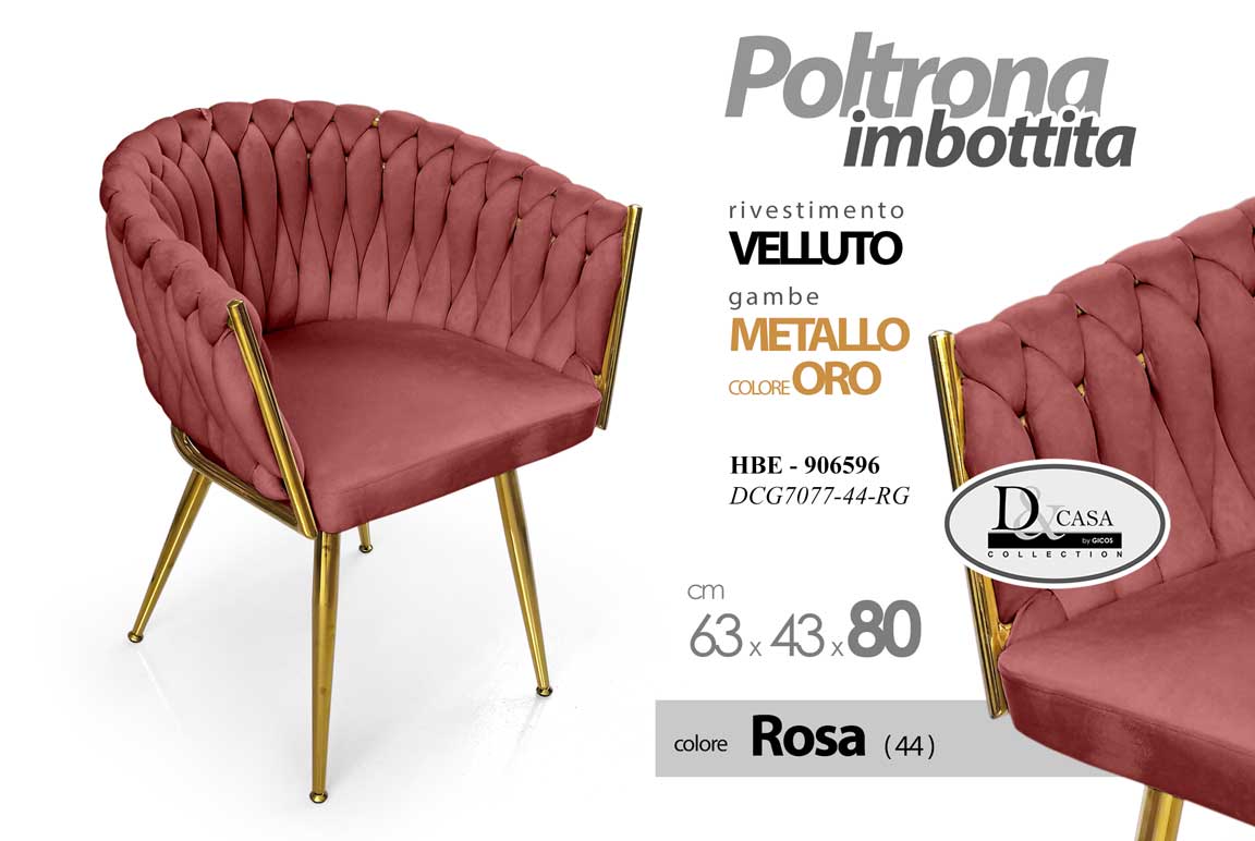 8025569906596 POLTRONA ROSSA SEDIA VELLUTO GAMBE METALLO ORO DESIGN CLASSIC MODERNO 80*63*43 - immagine 1