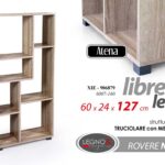 LIBRERIA SALVASPAZIO MODERNA SCAFFALE 7 RIPIANI NATURALE ROVERE LEGNO h127*60*24