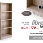 LIBRERIA SALVASPAZIO MODERNA SCAFFALE 4 RIPIANI MENSOLE ROVERE LEGNO h170*60*24