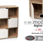 MOBILETTO Libreria ANTE BICOLOR Scaffale Moderna Ripiani MOBILE ROVERE 93*60*30