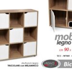 MOBILE LIBRERIA + ANTE SCAFFALE SALVASPAZIO MODERNA BIANCO ROVERE H93*L90*P30 cm
