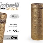 PORTA OMBRELLI METALLO TONDO TRAFORATO STUDIO CLASSICO MODERNO ORO BRONZO 56*20