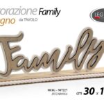 DECORAZIONE DA TAVOLO PARETE SCRITTA LEGNO FRASE FAMIGLIA FAMILY 30*12*4 cm