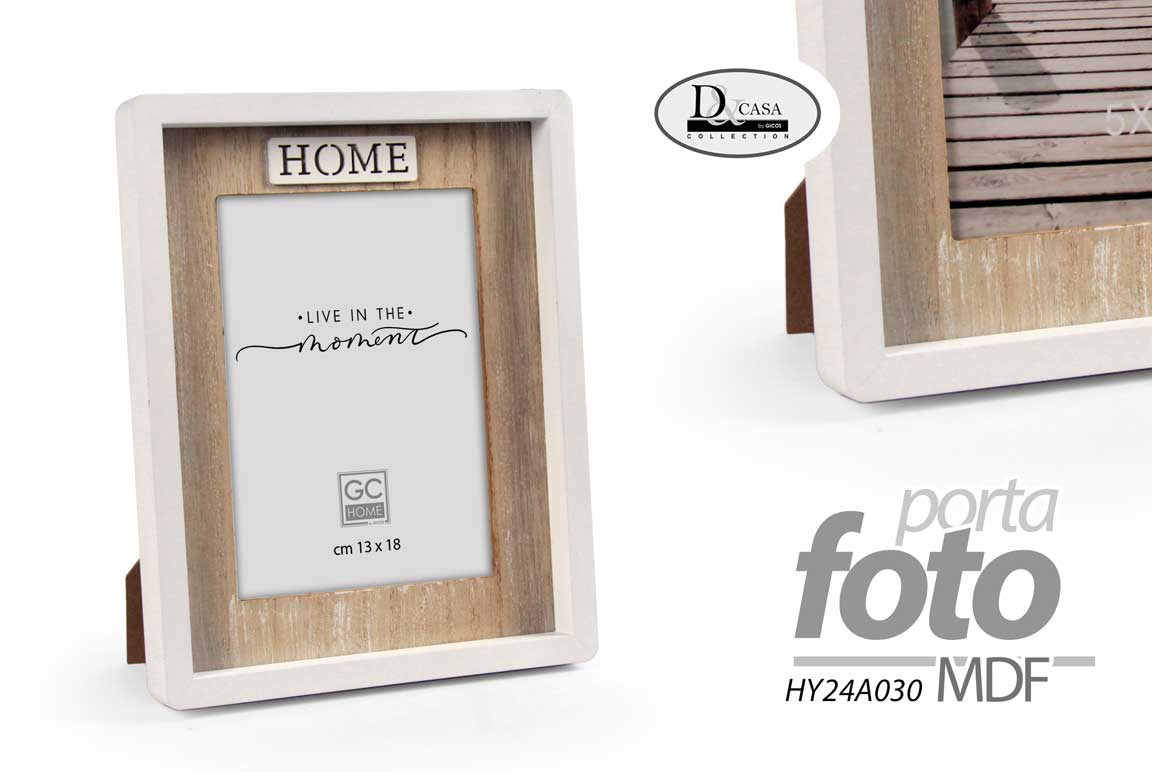 8025569907333 CORNICE PORTAFOTO DA TAVOLO CLASSICO MODERNO FOTO 15*20 BIANCO HOME 22*2*27cm - immagine 1