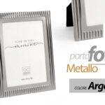 CORNICE PORTAFOTO DA TAVOLO FOTO MODERNO CLASSICO COLOR ARGENTO RIGATO 10*15 cm