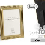 CORNICE PORTAFOTO DA TAVOLO FOTO 20*25 MODERNO CLASSICO RIGHE COLOR ORO 24*29 cm