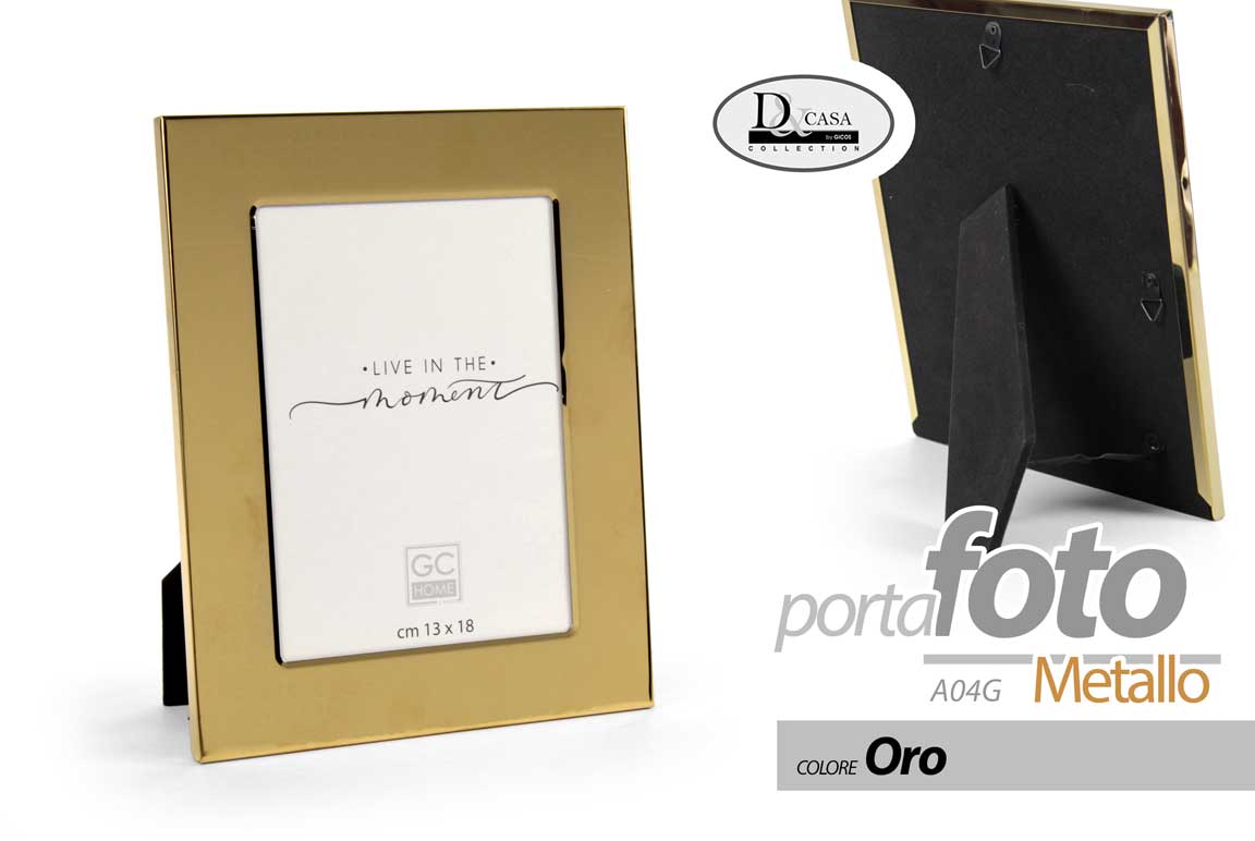 8025569907432 CORNICE PORTAFOTO DA TAVOLO FOTO 10*15 MODERNO CLASSICO METALLO COLOR ORO 15*20 - immagine 1