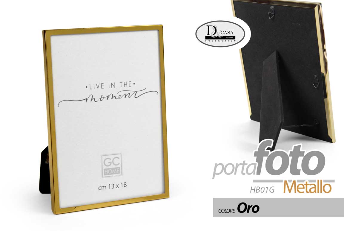 8025569907494 CORNICE PORTAFOTO DA TAVOLO FOTO MODERNO CLASSICO MINIMAL BORDO COLOR ORO 15*20 - immagine 1