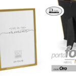 CORNICE PORTAFOTO DA TAVOLO FOTO MODERNO CLASSICO MINIMAL BORDO COLOR ORO 20*25