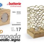 LAMPADA LUMETTO Decorativa Metallo Legno Luce LED COL ORO CLASSICA MODERNA 17 cm