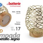 LAMPADA LUMETTO Decorativa Metallo Legno Luce LED COL ORO CLASSICA MODERNA 17*15