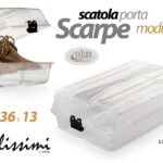 SCATOLA PORTA SCARPE CONTENITORE ORGANIZER PORTASCARPE SALVASPAZIO 21*36*13 cm