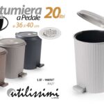 PATTUMIERA A PEDALE BAGNO SPAZZATURA UFFICIO BAGNO MODERNA PlastDU 20 LIT 40 cm