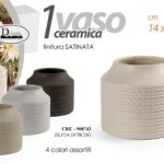 VASO PIANTE FIORI CERAMICA SATINATO CLASSICO MODERNO DESIGN INTRECCIO ASS 12 cm