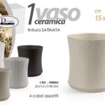 VASO PIANTE FIORI SATINATO CERAMICA CLASSICO MODERNO VINTAGE DESIGN ASSOR 16 cm