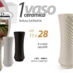 VASO FIORI SATINATO DESIGN CERAMICA CLASSICO MODERNO VINTAGE TESTURIZZA ASS 28cm