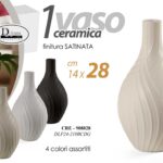 VASO COLLO STRETTO FIORI SATINATO DESIGN CERAMICA CLASSICO MODERNO VINTAGE 28 cm