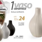 VASO COLLO STRETTO FIORI SATINATO DESIGN CERAMICA CLASSICO MODERNO VINTAGE 24 cm