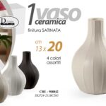 VASO COLLO STRETTO FIORI SATINATO DESIGN CERAMICA CLASSICO MODERNO VINTAGE 20 cm